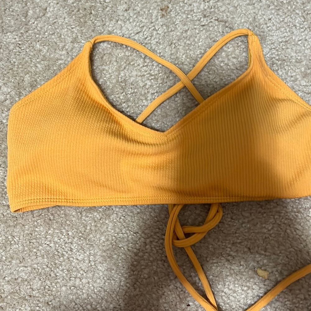 tie back gold bikini top